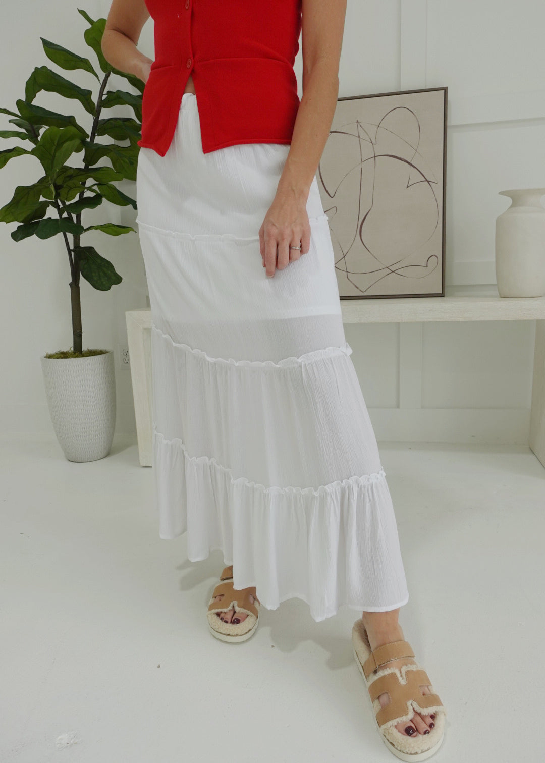 Belittled Truth Maxi Skirt - White