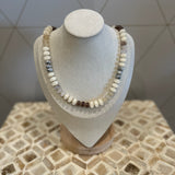 Glass + Resin Beaded Necklace - Nat