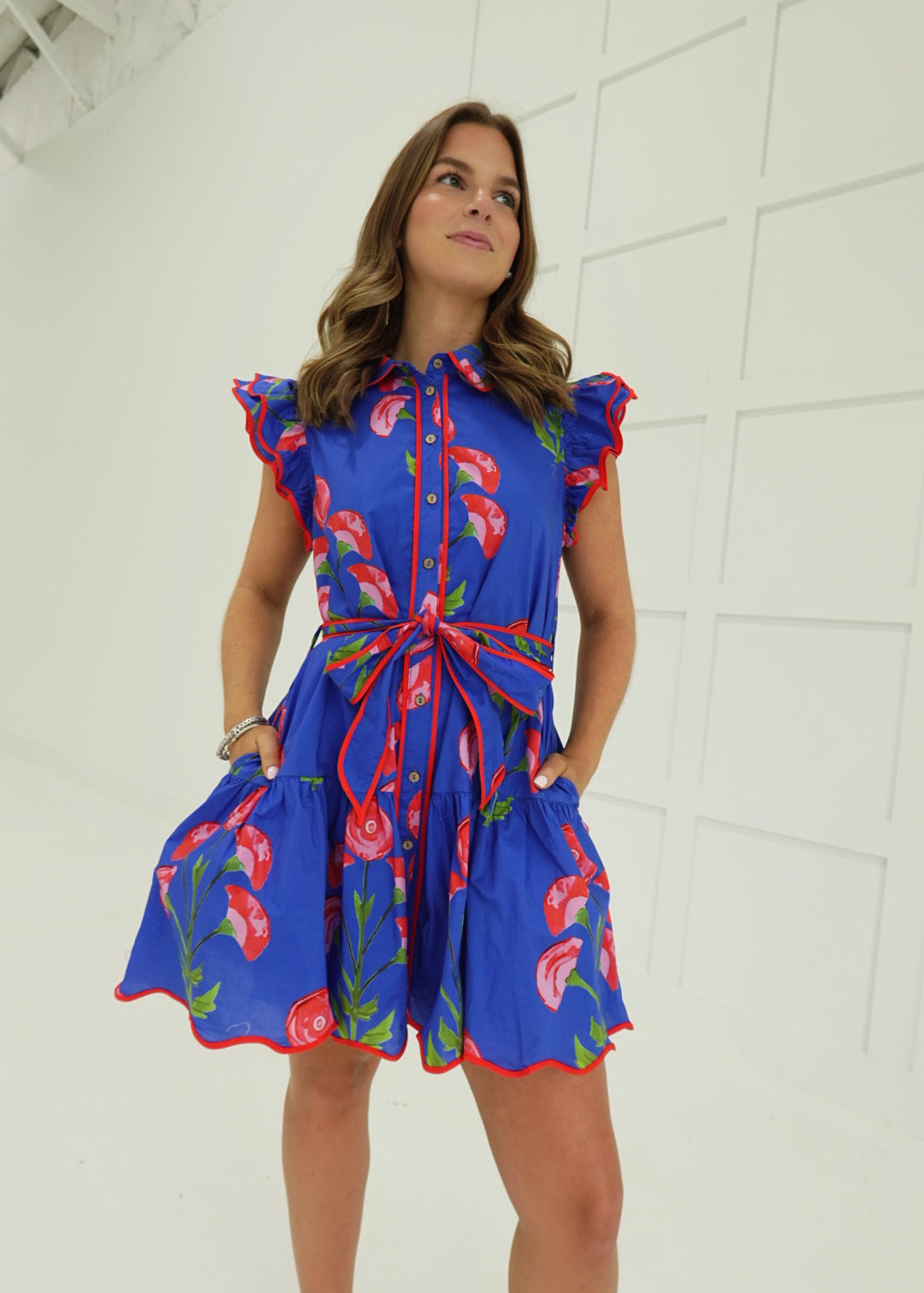 Tulips Talk Mini Dress - Royal
