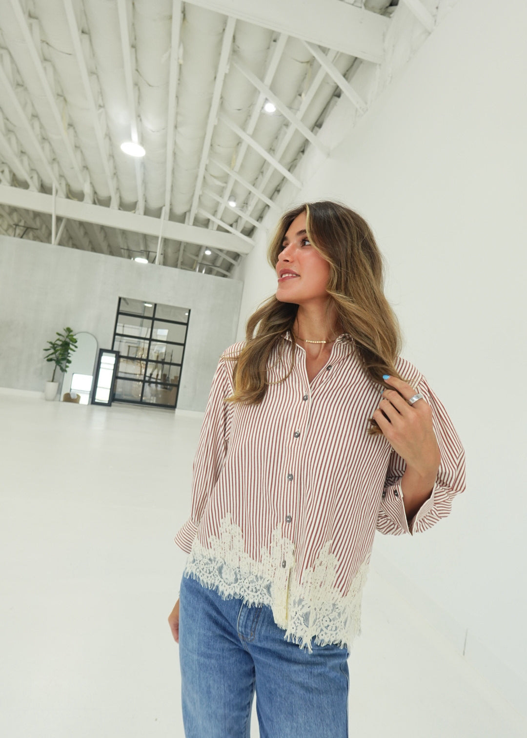 Lois Lace Top - Rust