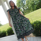 Barbs Flutter Sleeve Midi Dress