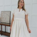 Marina Pleated Dress - Off White