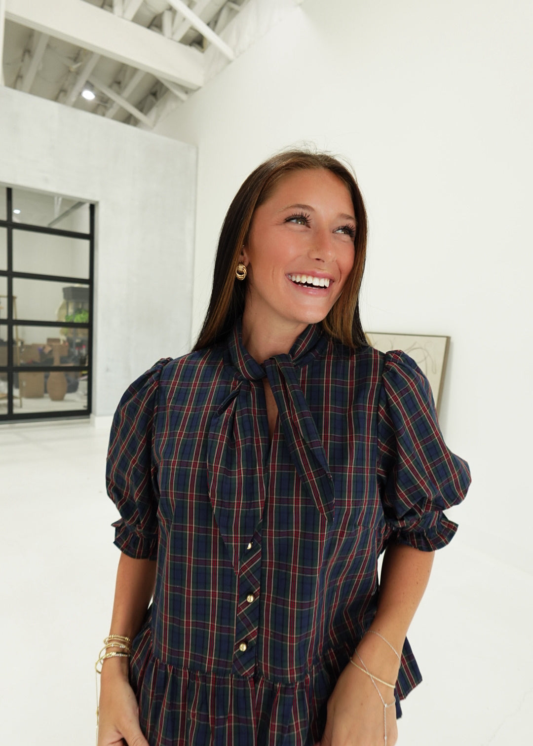 Nelson Plaid Top
