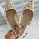 Sela Woven Slingback Sandal - Beige