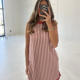 Florence Striped Dress - Terracotta