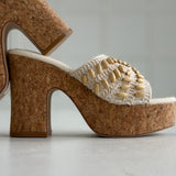Marina Crochet Platform Heel - Ivory