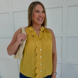 Serene Sleeveless Blouse - Gold