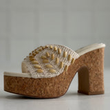 Marina Crochet Platform Heel - Ivory