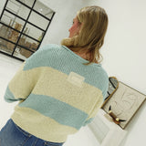 Sybil Striped Sweater Top - Sea