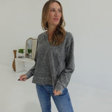 Micah Exposed Seam Top - Black
