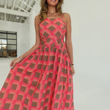 Picket Fences Midi Dress - Coral