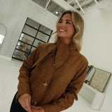 Ophelia Cropped Jacket - Brown