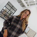 Bonfires Plaid Top - Black Multi