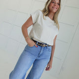 Shauna Acid Wash Tee - Ivory