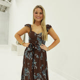 Enchanted Midi Dress - Dark Brown