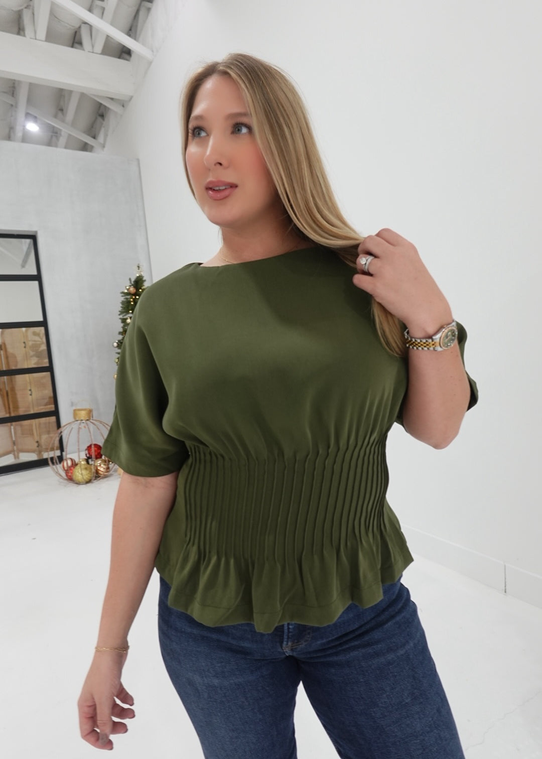 Pave The Way Blouse - Green