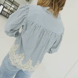 Lois Lace Top - Chambray