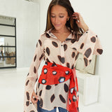 Aves Oversized Blouse Set - Khaki
