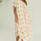 County Fair Floral Midi Dress - Pink