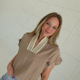 Claudia Crochet Trim Blouse