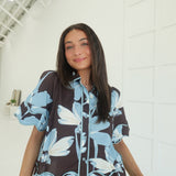 Lyra Floral Top - Brown