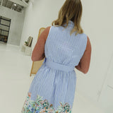 Palm Tree Breeze Dress - Blue