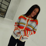 Frenzy Striped Cardigan - Orange Multi