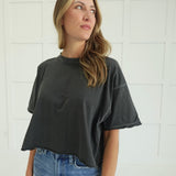 Boxy Acid Wash Tee - Black