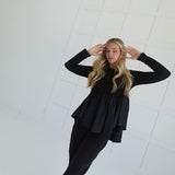 Kitt Poplin Top - Black