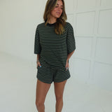 Drew Striped Set - Olive/Black