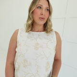 Alexa Embroidered Top - Cream
