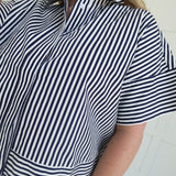 Tyra Striped Top - Navy