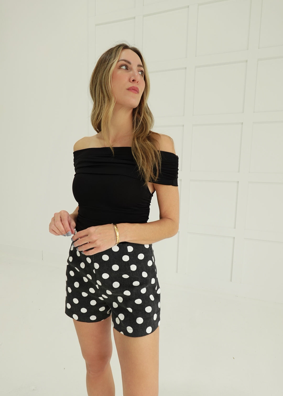 Posh Polkadot Shorts - Black