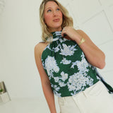 Montague Satin Blouse - Green