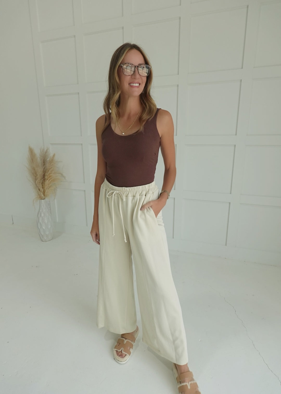 Staying Put Casual Pants - Stone