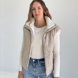 The Lodge Quilted Puffer Vest - Khaki