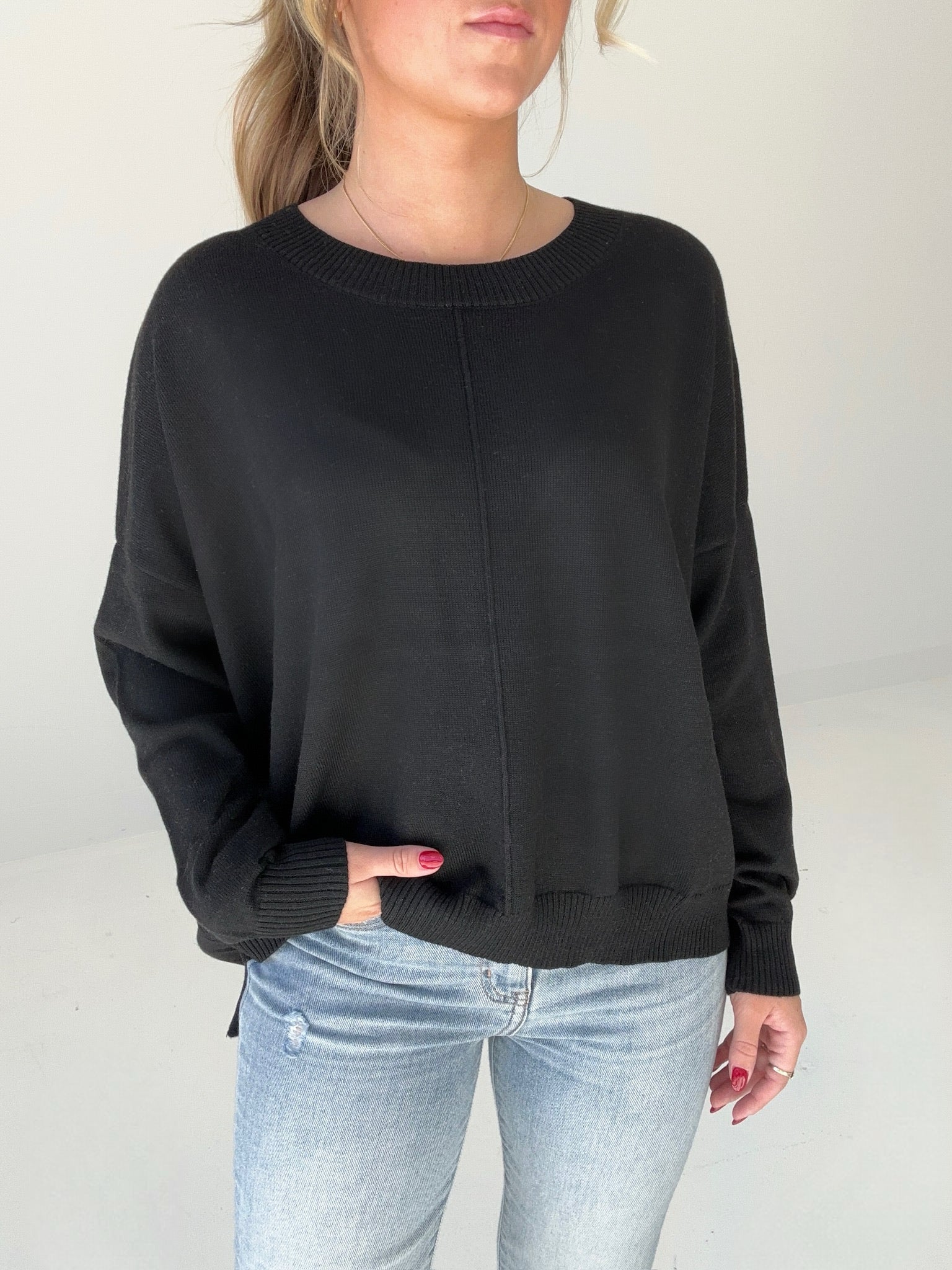 Cooling Down Lightweight Sweater - Black