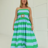 Nantucket Summer Midi Dress - Green/Blue