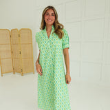 MidWay Midi Dress - Green Mix