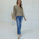 Micah Exposed Seam Top - Tan