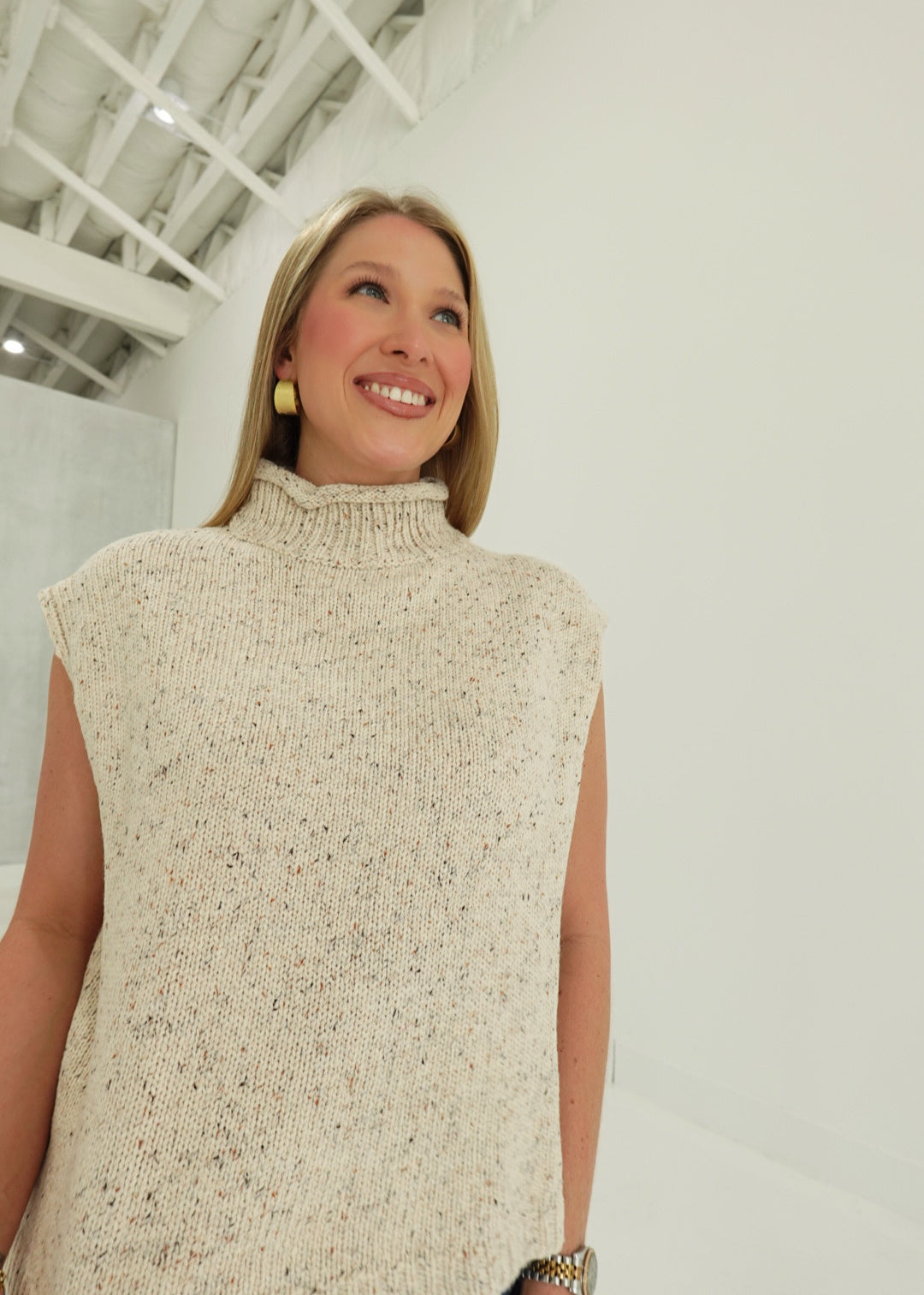 Ronnie Sleeveless Sweater - Oatmeal