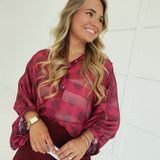 Olden Days Blouse - Burgundy