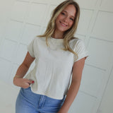 Shauna Acid Wash Tee - Ivory