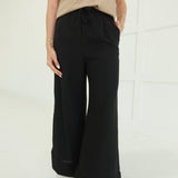 Seascape Linen Pants - Black