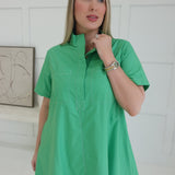 Three Strikes Mini Dress - Green