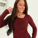 Sims Knit Top - Burgundy
