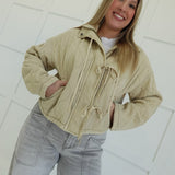 Carsyn Quilted Jacket - Light Khaki