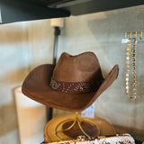 Grommet Band Cowboy Hat - Dk Brown