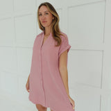 Subtle Smocking Mini Dress - Mauve