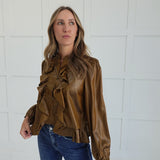 Charmer Ruffle Top - Brown